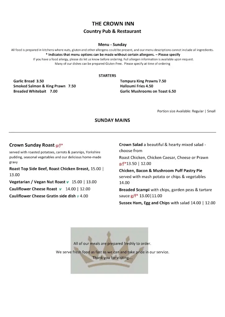 Menu_The Crown Inn_Storrington_image_1
