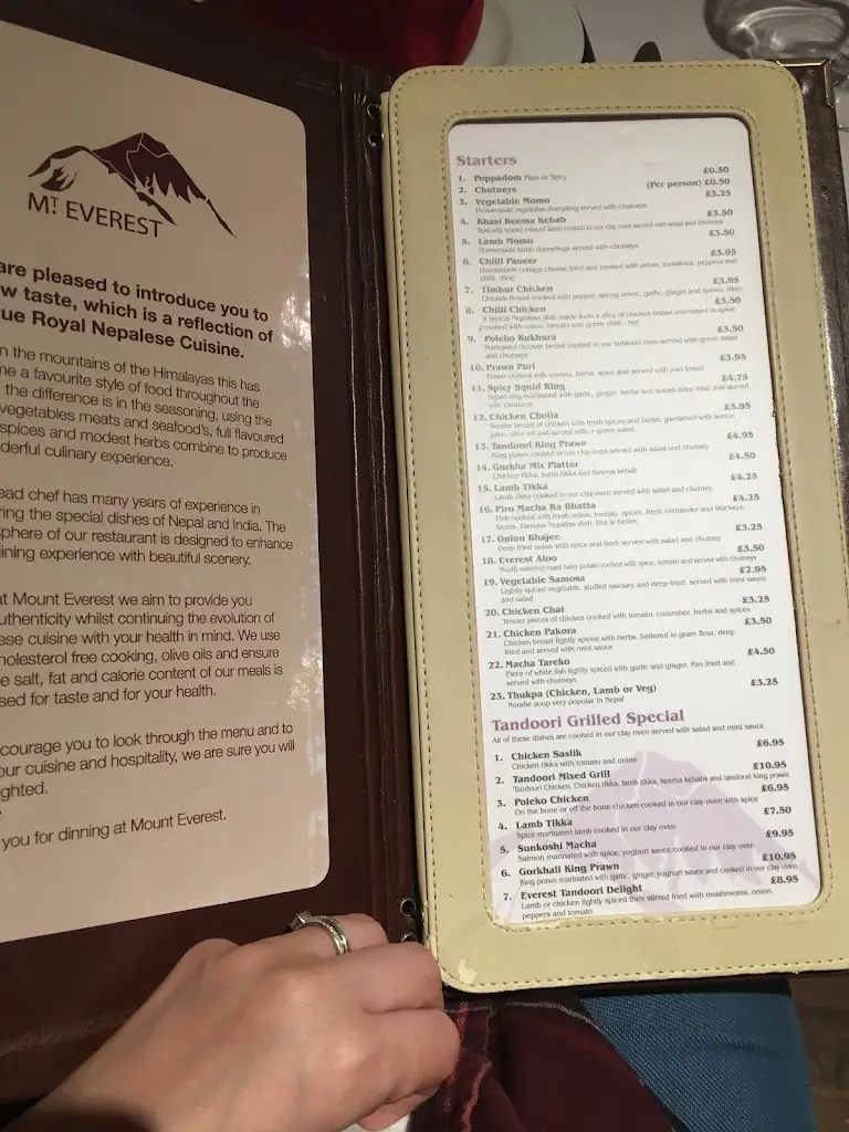 Menu_The Mount Everest Restaurant_Studley_image_2