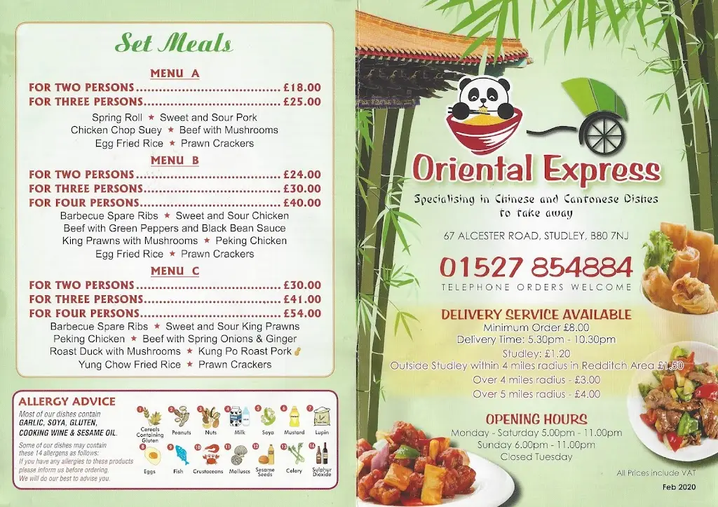 Menu_Oriental Express_Studley_image_3