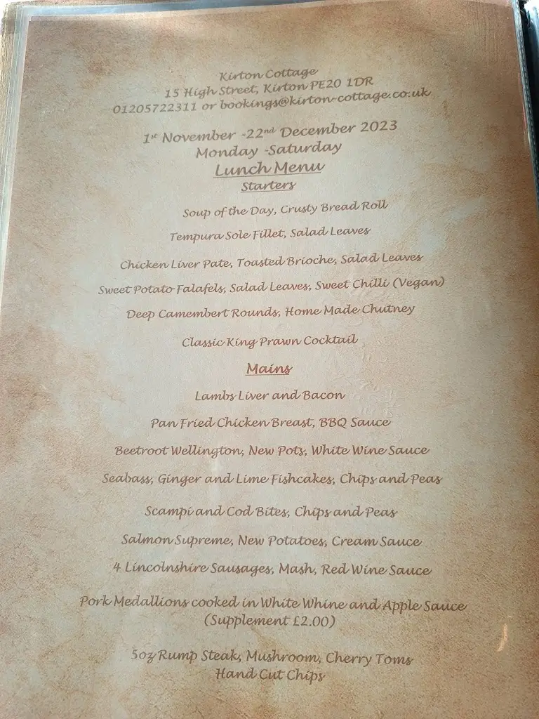 Menu_Kirton Cottage_Sutterton_image_1