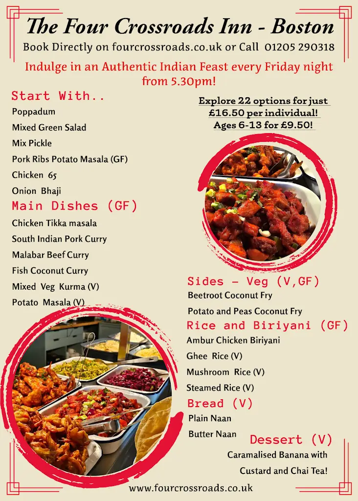 Menu_The Four Crossroads Inn, Boston, UK_Sutterton_image_2