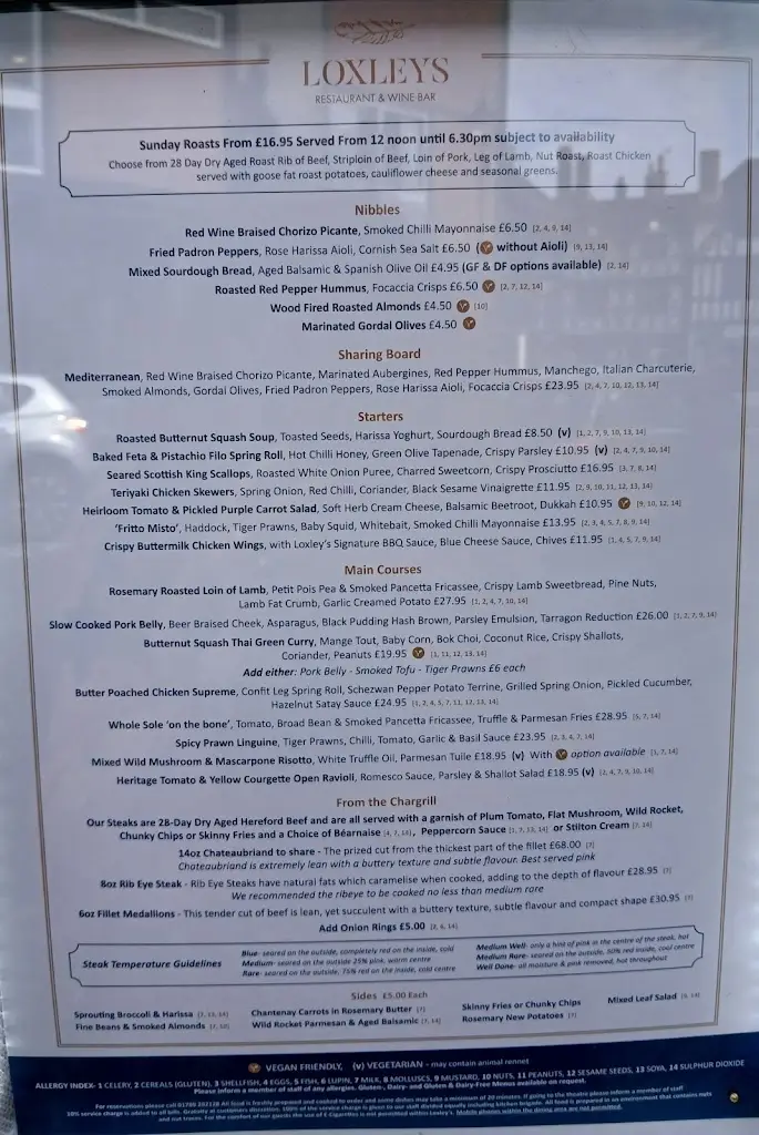 Menu_Loxleys Restaurant & Wine Bar_Stratford-upon-Avon_image_4