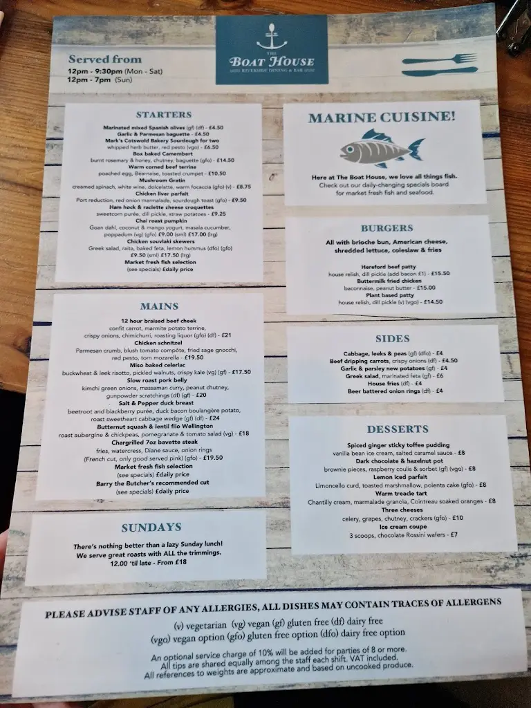 Menu_The Boat House_Stratford-upon-Avon_image_1