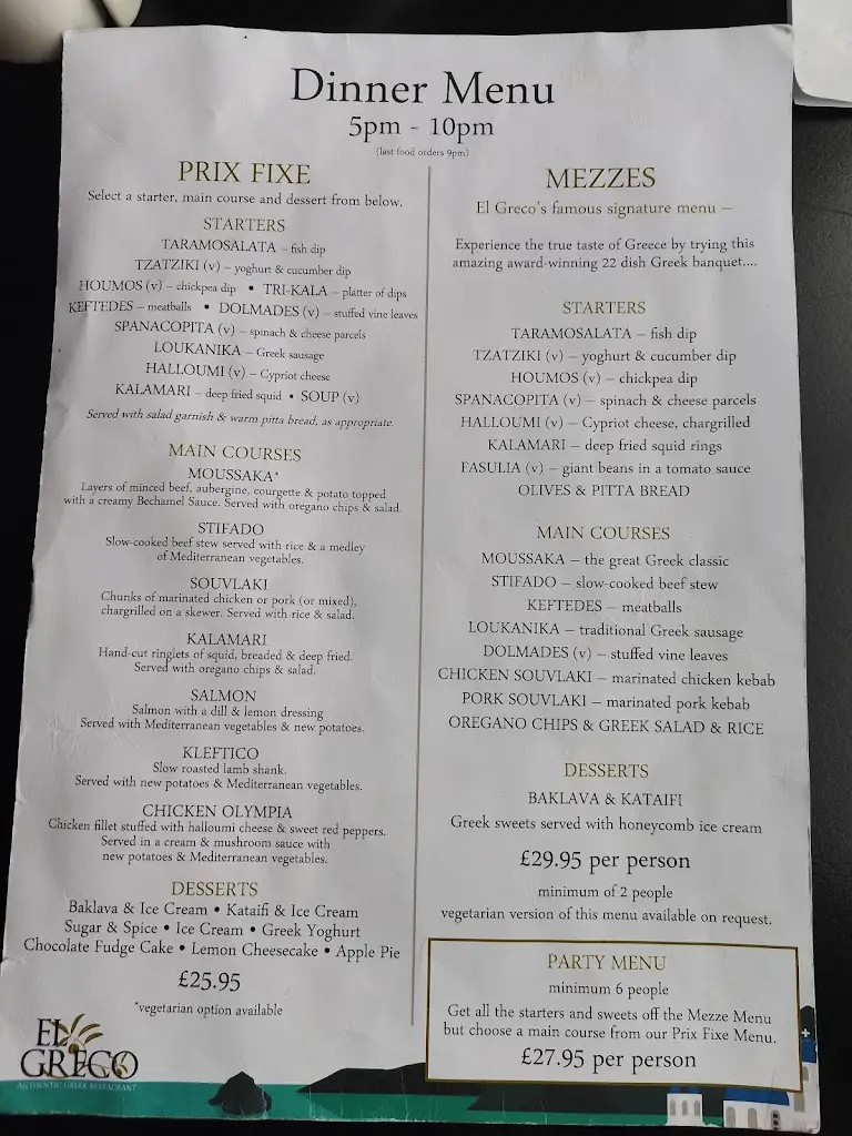 Menu_El Greco_Stratford-upon-Avon_image_1