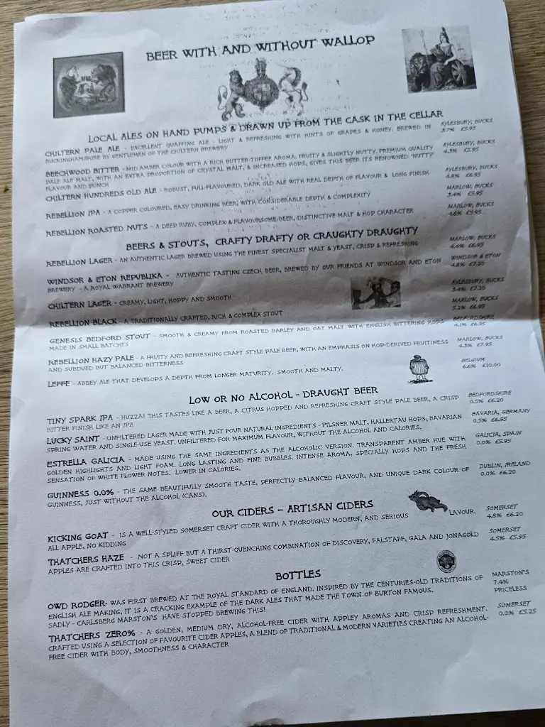 Menu_The Royal Standard of England_Beaconsfield_image_2