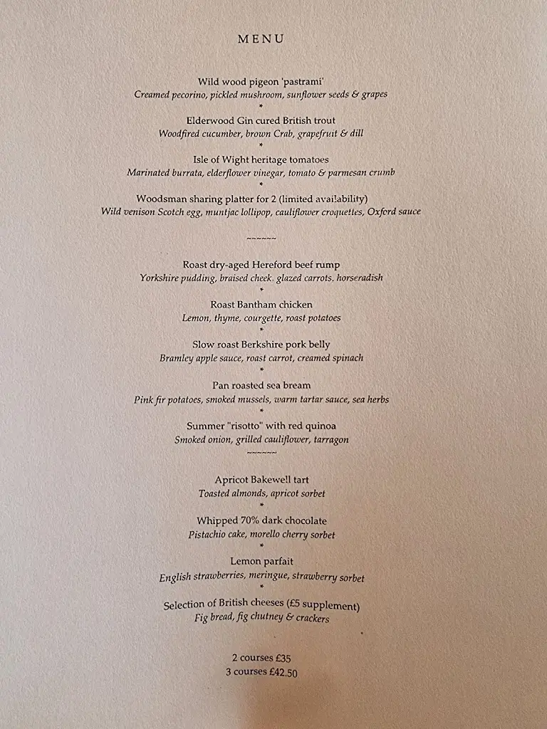 Menu_The Woodsman Restaurant_Stratford-upon-Avon_imagen_2