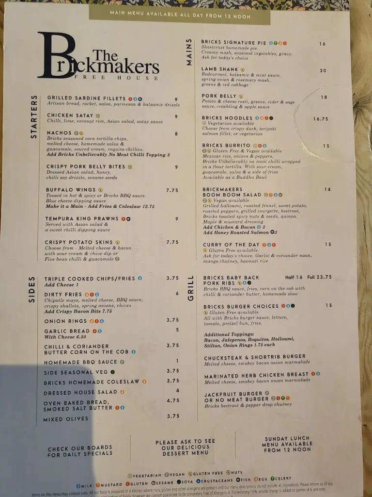 Menu_The Brickmakers_Swanmore_image_1