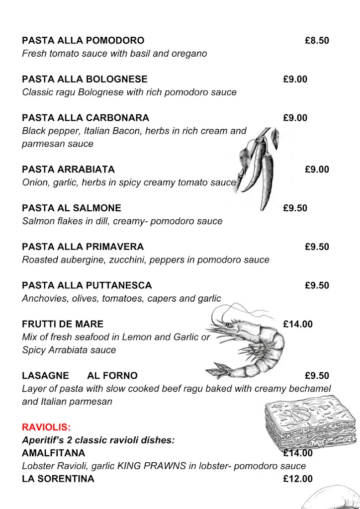 Menu_Aperitif restaurant_Sunderland_image_3