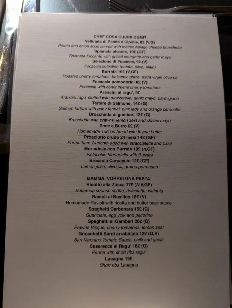 Menu_Vito's Osteria_Sunderland_image_3