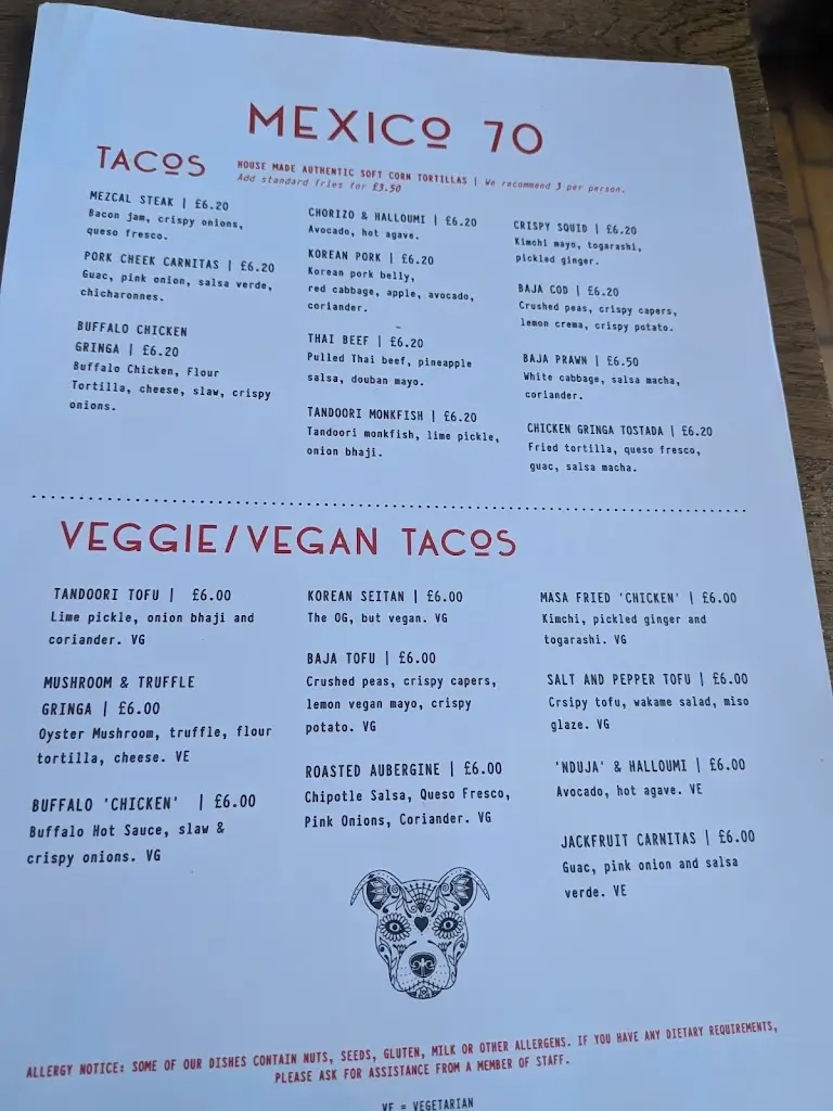 Menu_Mexico 70_Sunderland_image_1