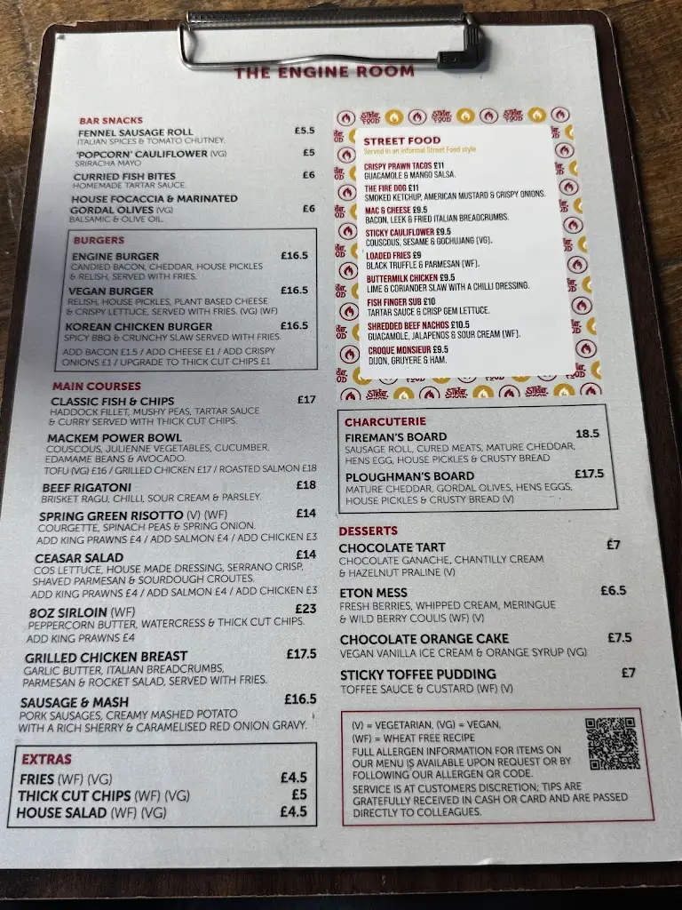 Menu_The Engine Room_Sunderland_imagen_1