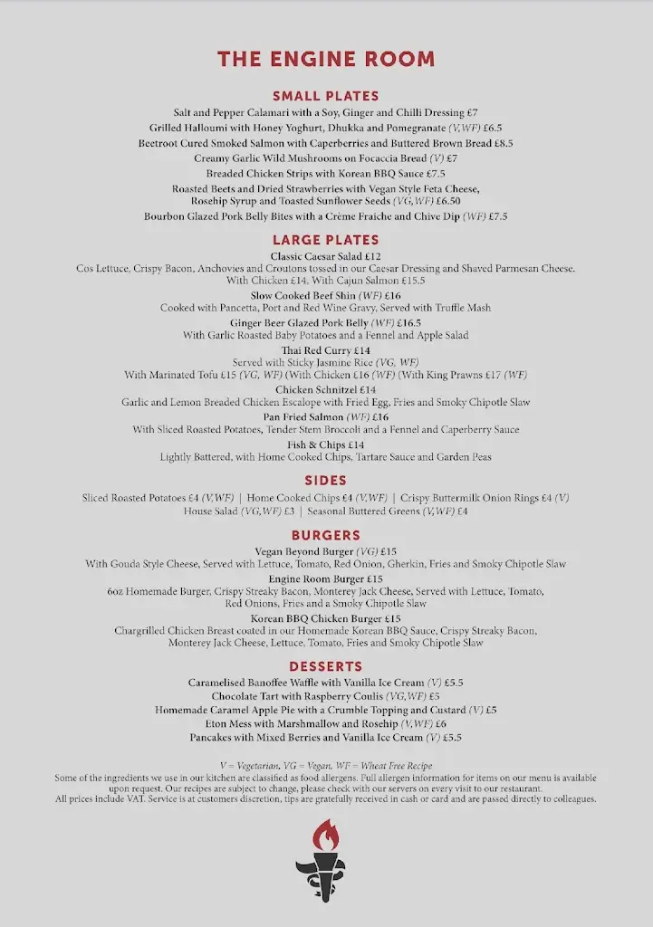 Menu_The Engine Room_Sunderland_imagen_2