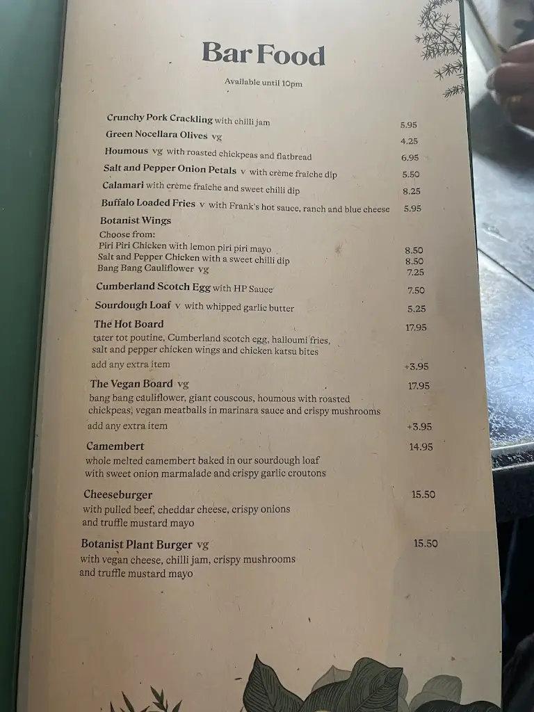 Menu_The Botanist Sunderland_Sunderland_image_1