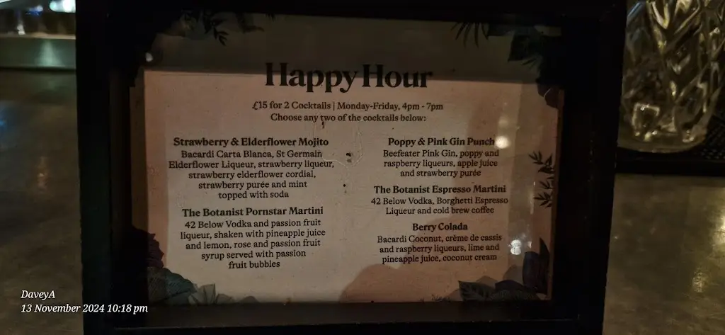 Menu_The Botanist Sunderland_Sunderland_image_2