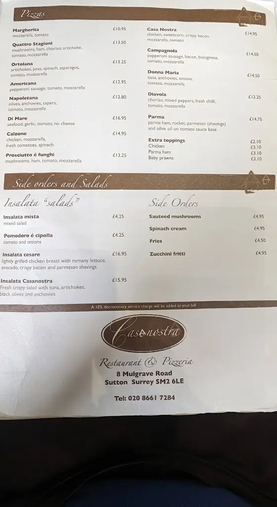 Menu_Casa Nostra Restaurant_Sutton_image_2