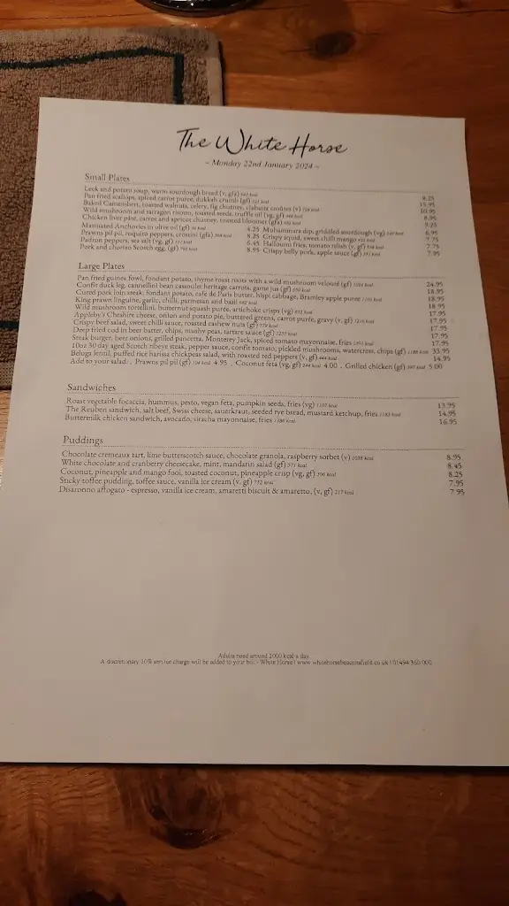 Menu_The White Horse_Beaconsfield_image_1