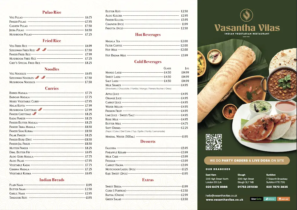 Menu_Vasantha Vilas - Surbiton_Surbiton_image_1