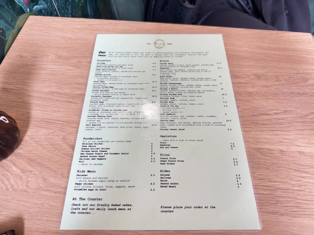 Menu_Eff Café London_Surbiton_image_1