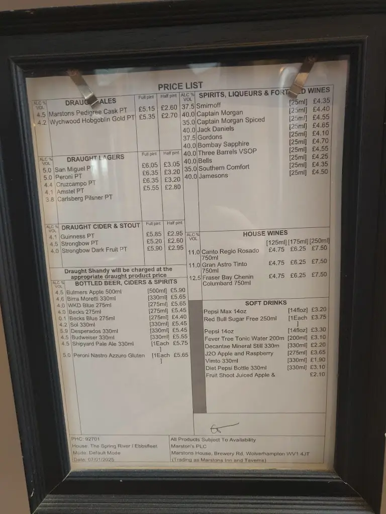 Menu_Spring River_Swanscombe_image_4