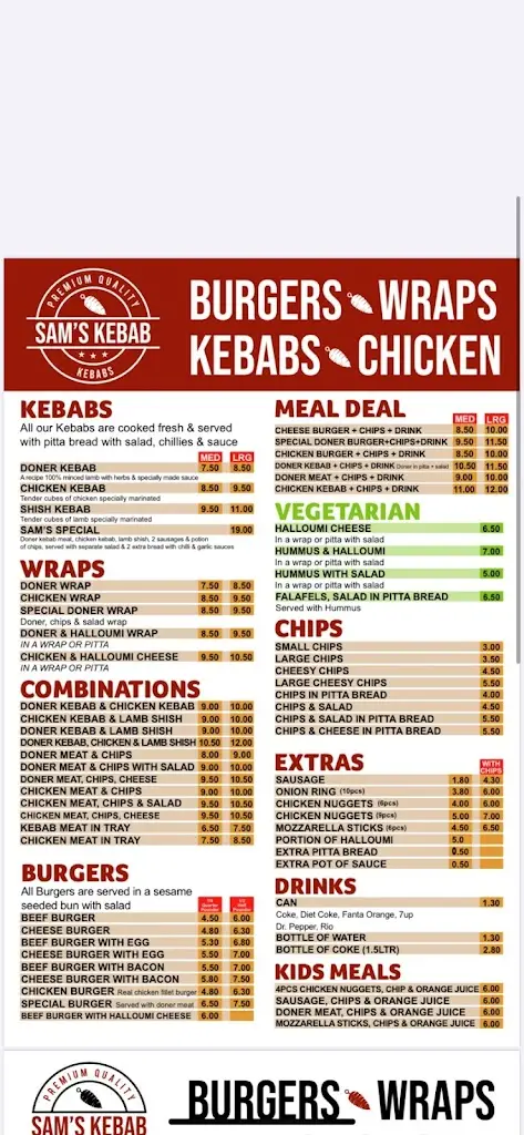 Menu_Sam's kebab_Swavesey_immagine_1