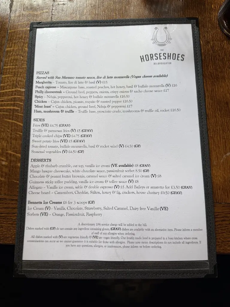 Menu_The Ye Olde Horseshoe Inn_Belbroughton_image_1
