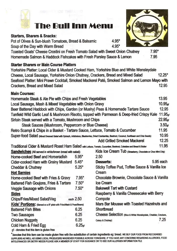 Menu_The Bull Inn_Tanfield_image_2
