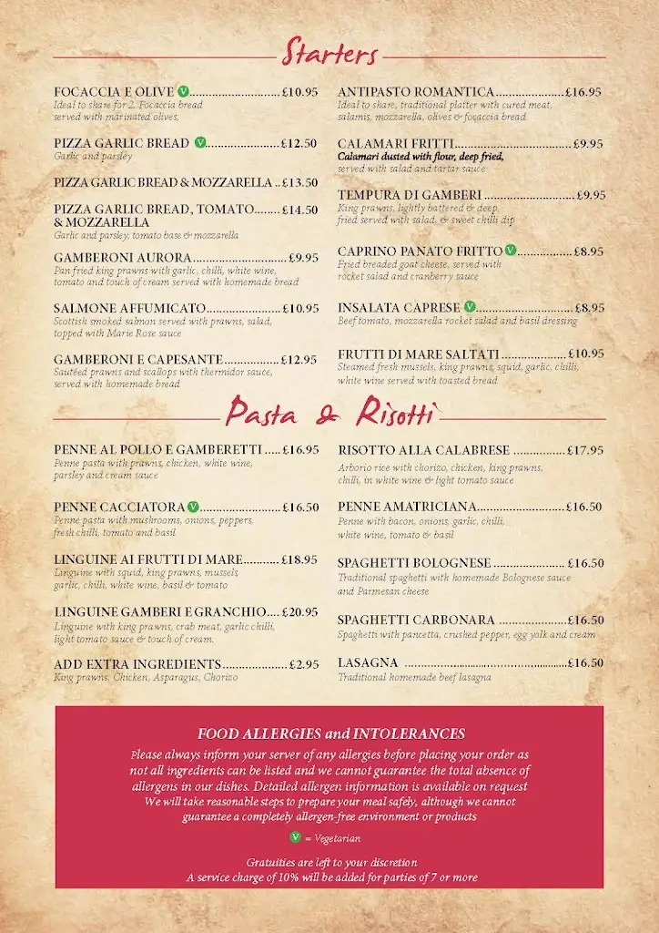Menu_Romantica Italian Restaurant_Sutton Coldfield_image_1