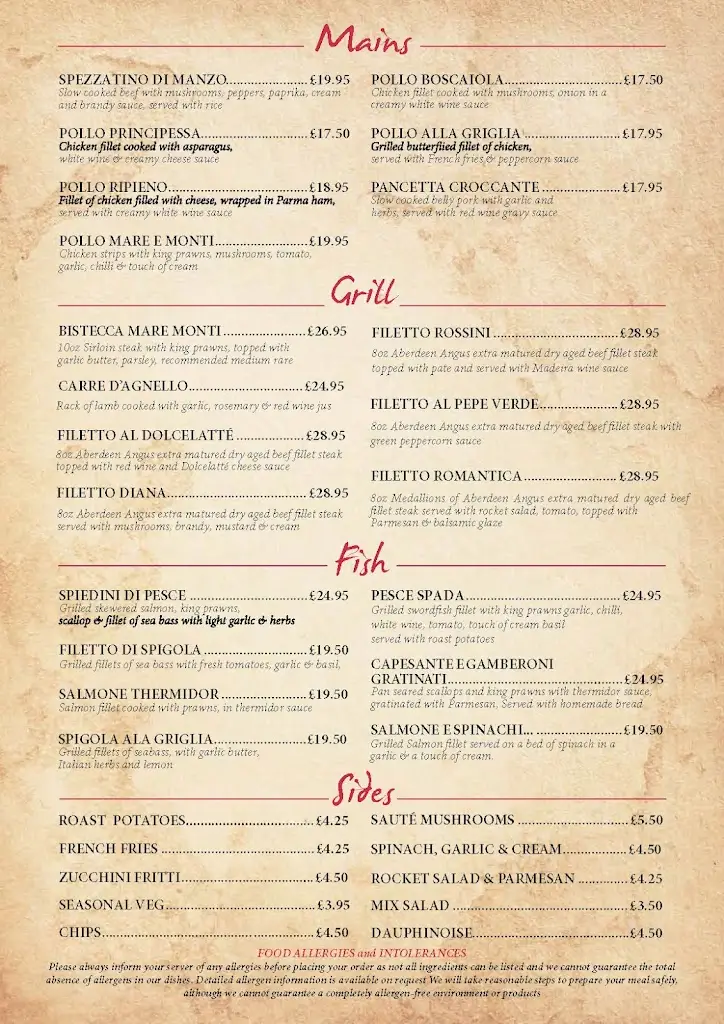 Menu_Romantica Italian Restaurant_Sutton Coldfield_image_2