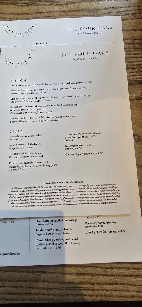 Menu_The Four Oaks_Sutton Coldfield_image_4