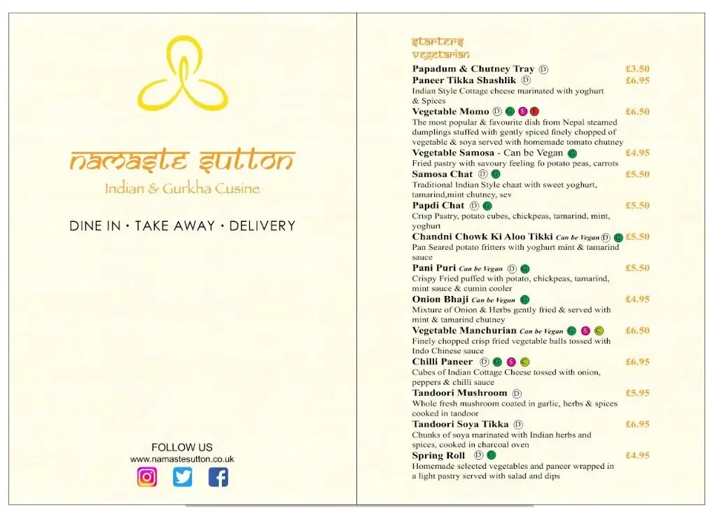 Menu_Namaste Sutton_Sutton Coldfield_image_3