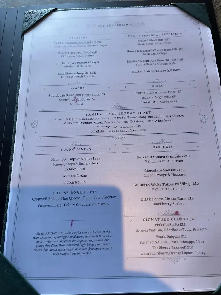 Menu_The Bracebridge_Sutton Coldfield_image_2