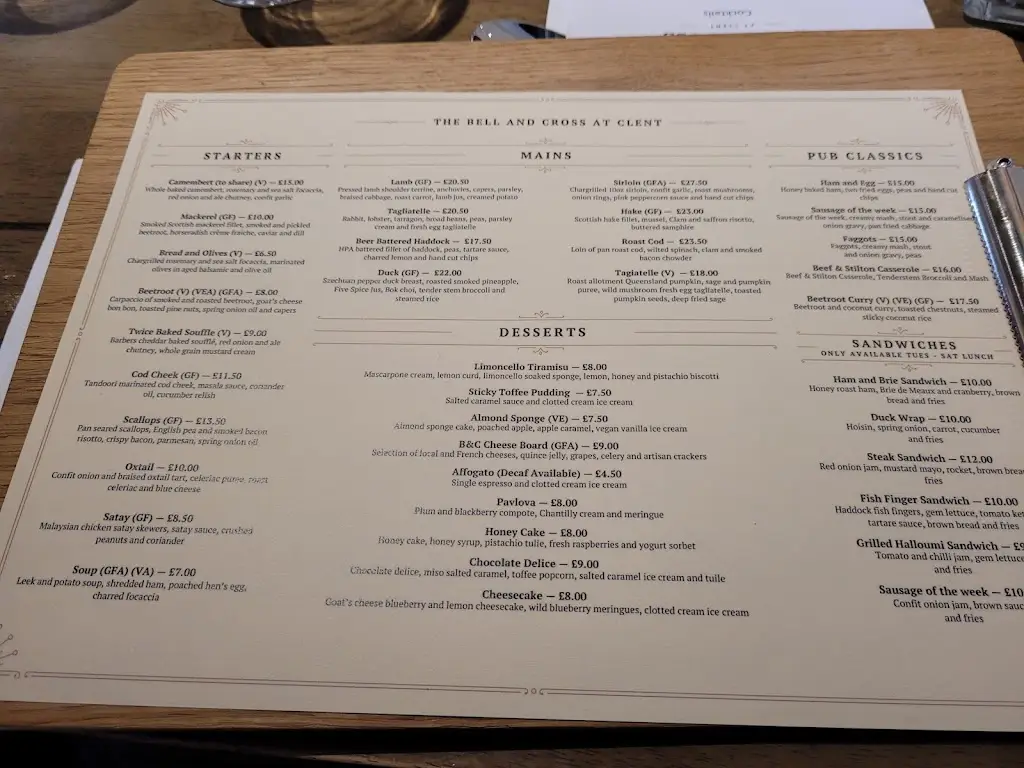 Menu_The Bell and Cross_Belbroughton_image_1