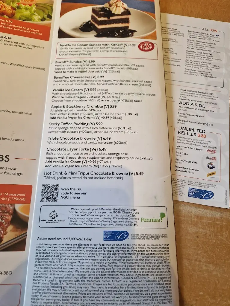 Menu_The Bull Beefeater_Swanley_image_2