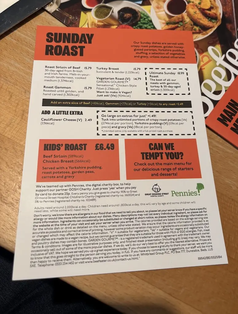 Menu_The Bull Beefeater_Swanley_image_3