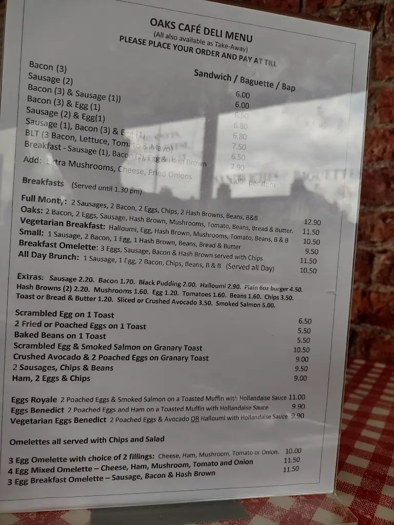 Menu_Oaks Cafe Deli_Swanley_image_1