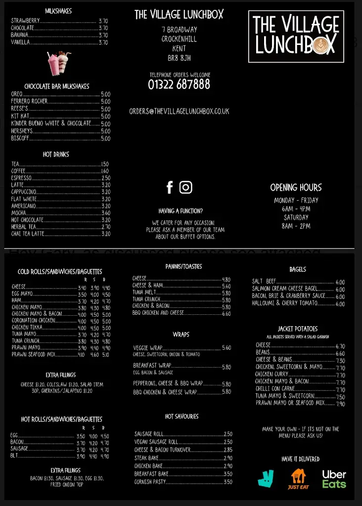 Menu_The Village Lunchbox_Swanley_image_1