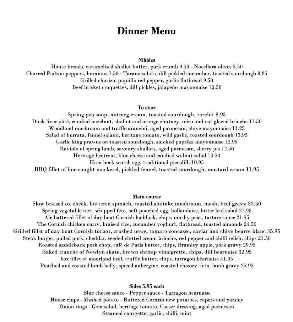 Menu_The Cornish Arms_Tavistock_image_1