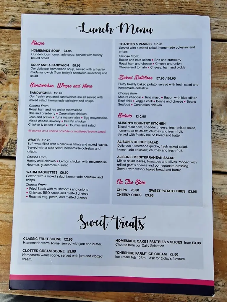 Menu_Alison's Country Kitchen_Tattenhall_imagen_1