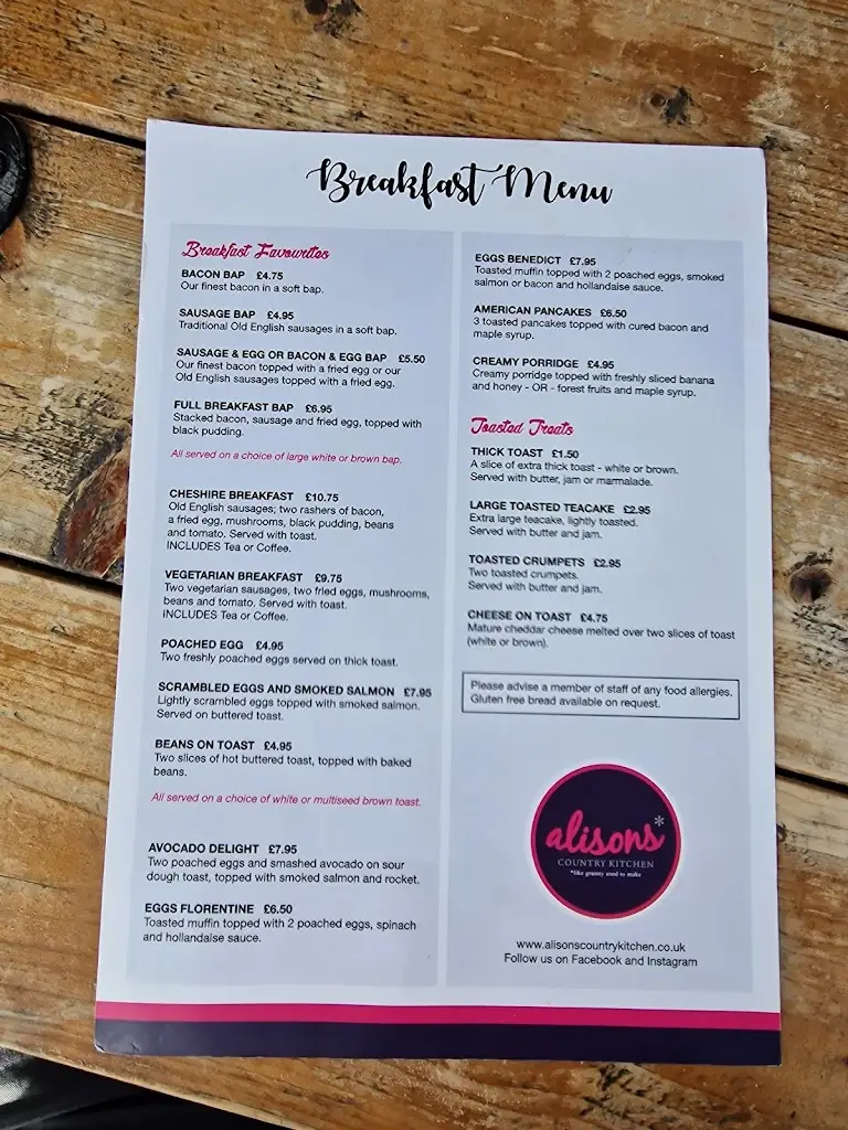 Menu_Alison's Country Kitchen_Tattenhall_imagen_2