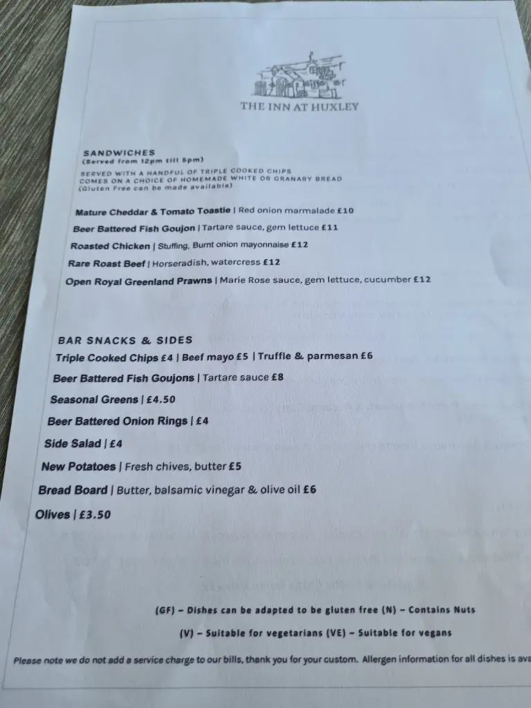 Menu_The Inn at Huxley_Tattenhall_imagen_2