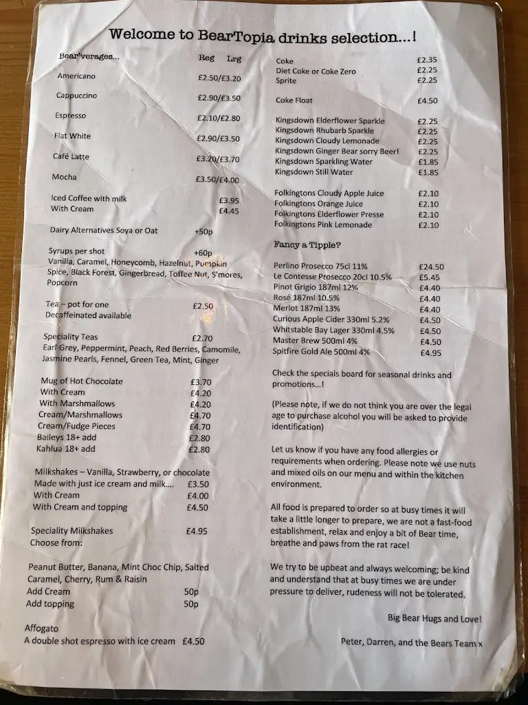 Menu_The Bears Trading Company_Tankerton_immagine_2