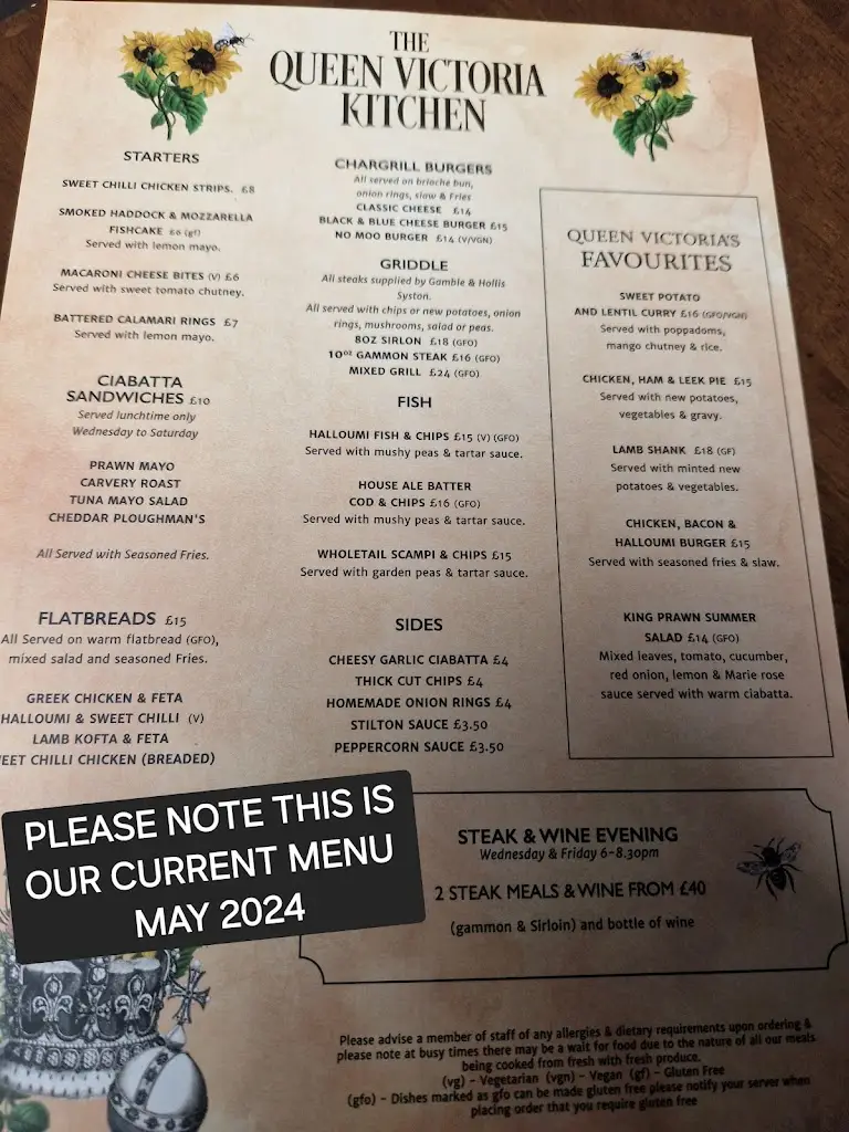 Menu_The Queen Victoria_Syston_image_1
