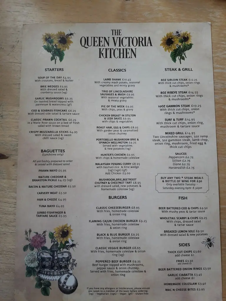 Menu_The Queen Victoria_Syston_image_2