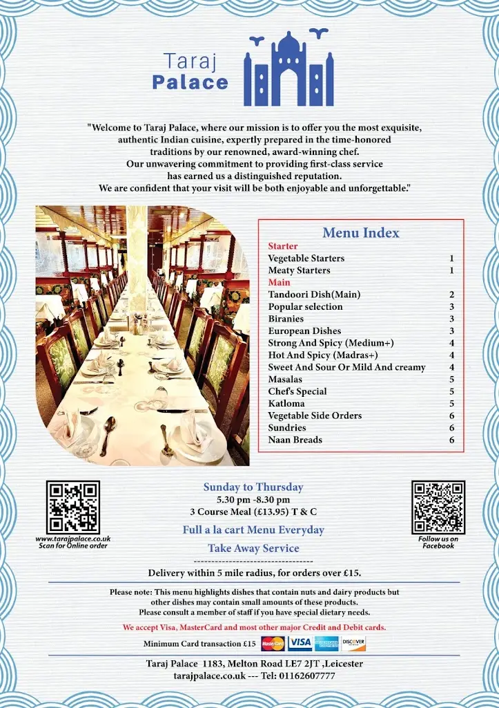 Menu_Taraj Palace_Syston_image_3