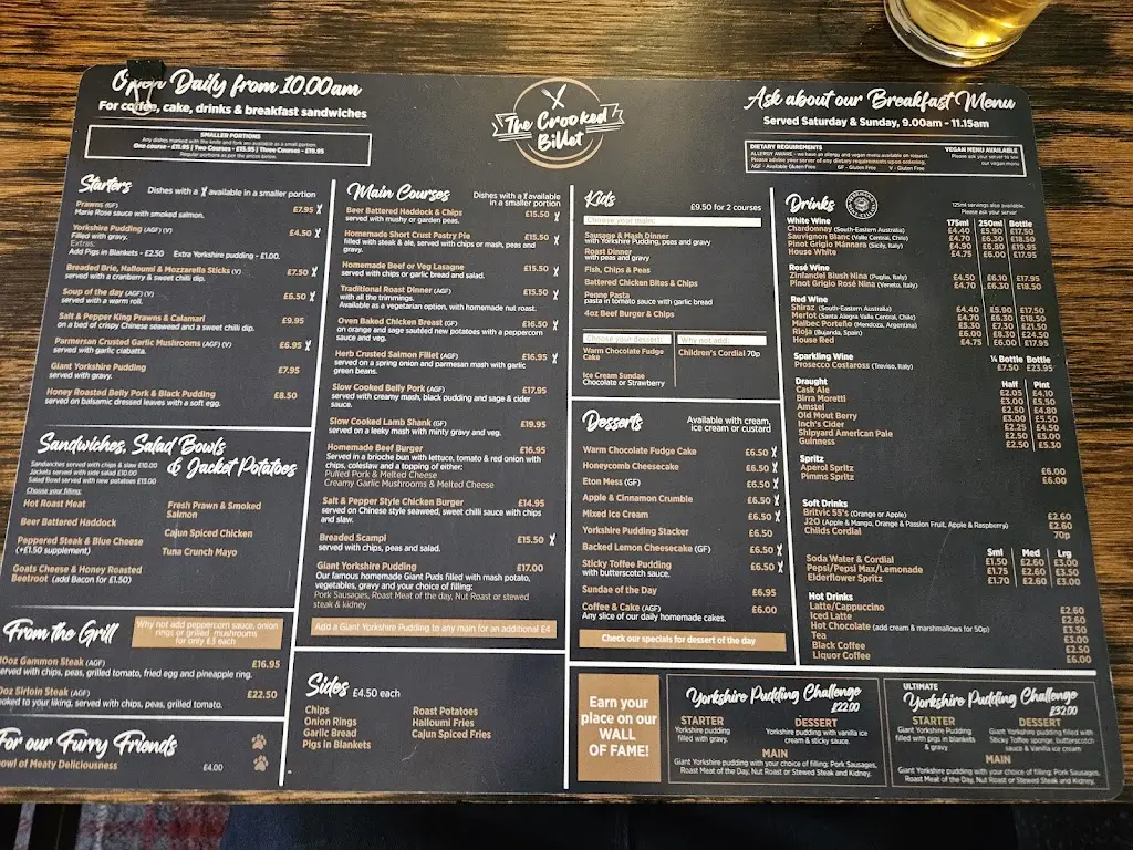 Menu_The Crooked Billet Inn_Tadcaster_image_3