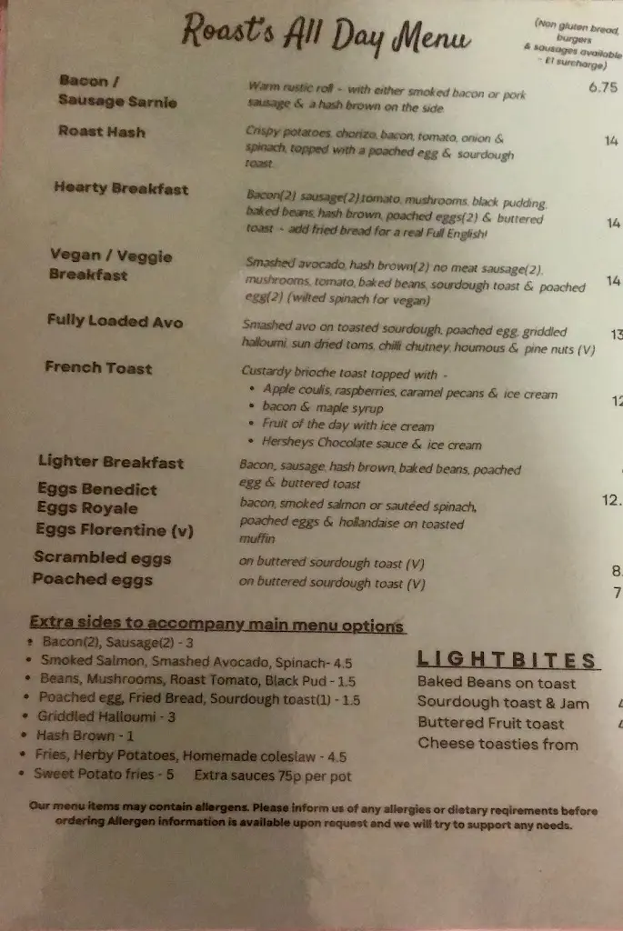 Menu_Roast Coffee Shop_Tadcaster_image_1