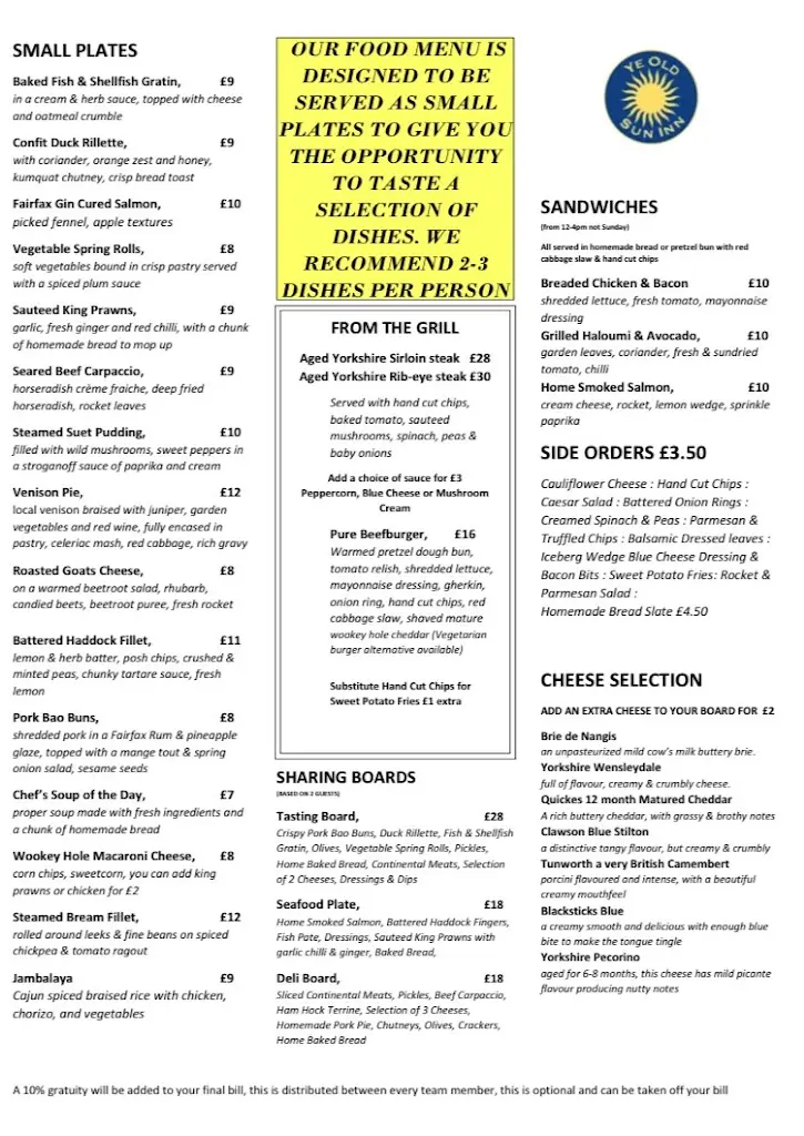 Menu_Ye Old Sun Inn_Tadcaster_image_1