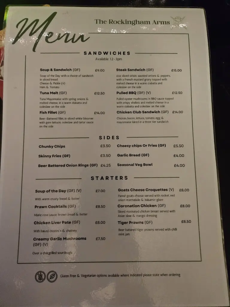 Menu_The Rockingham Arms, Towton_Tadcaster_immagine_2