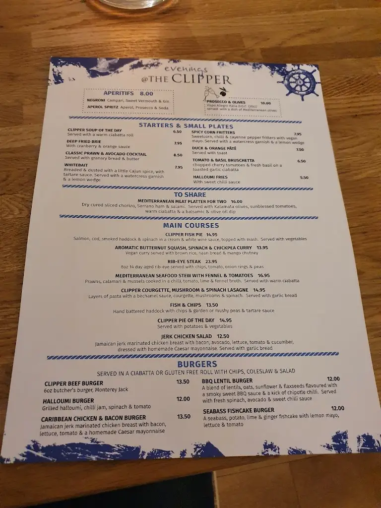 Menu_The Clipper Shaldon_Teignmouth_immagine_3
