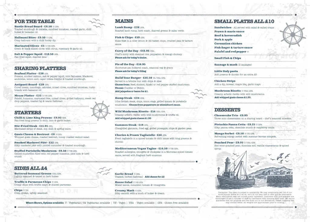 Menu_Ye Olde Jolly Sailor_Teignmouth_image_1
